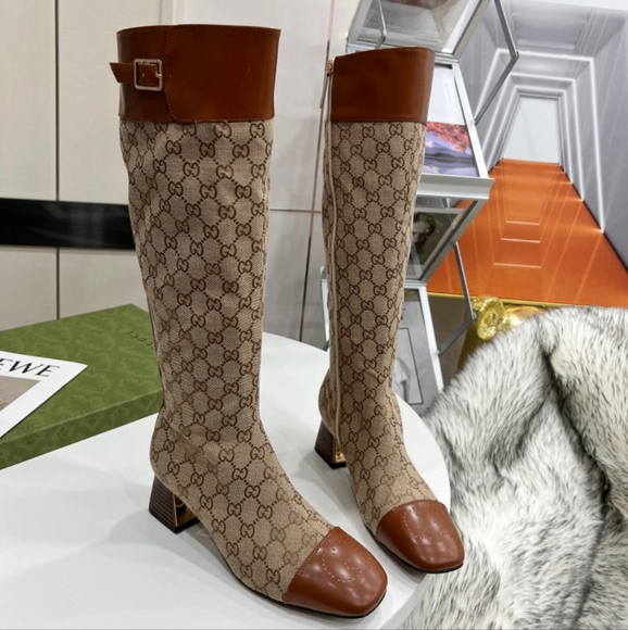 Gucci, Shoes, Gucci Gg Monogram Tall Boots Super Rare